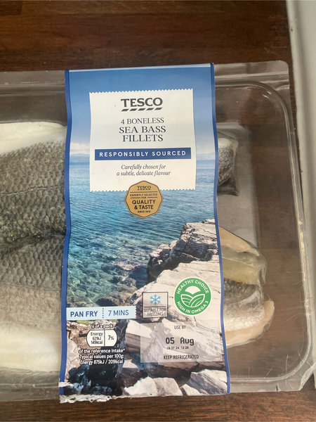 Tesco 4bonelessseabassfillets