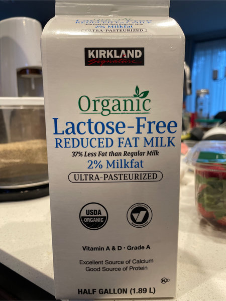 kirkland OrganicLactoseFreeReducedFatMilk2%