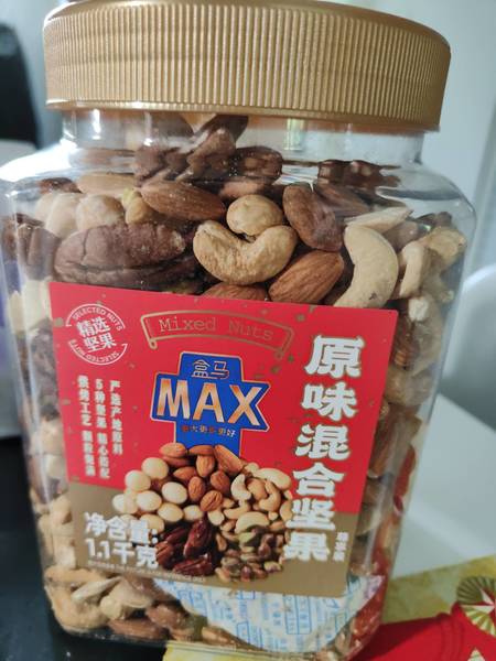 盒马 MAX<em>罐装</em>1100g原味<em>烘烤</em>混合坚果