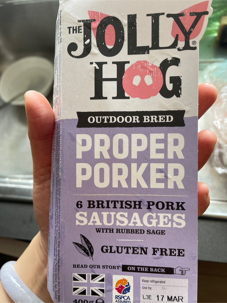 The jolly hog Outdoorbredporksausage