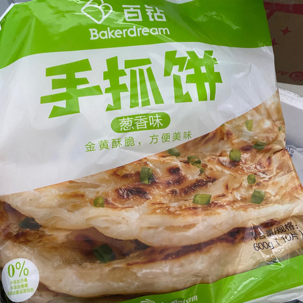 百钻 手抓饼(葱香味)600g/袋