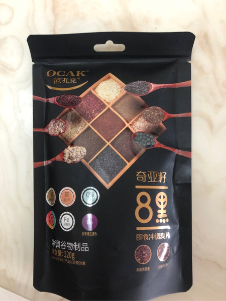 欧扎克 奇亚籽8黑即食冲调麦片 120g