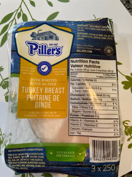 Piller’s TurkeyBreast20g/slice