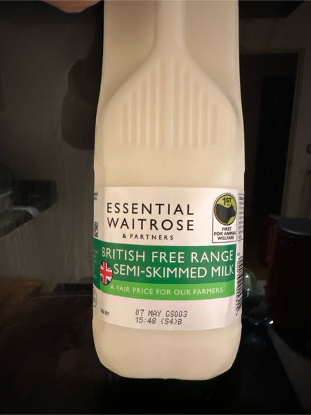 essential waitrose Britishfreerangesemi-skimmedmilk