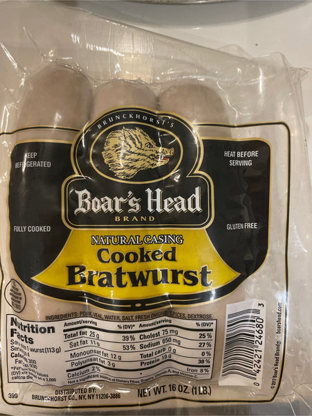 Boar’s Head Bratwurst