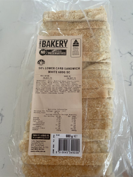 Coles Bakery <em>50%</em>低卡<em>吐司</em>