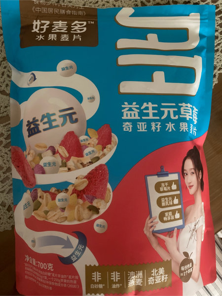 好麦多 益生元草莓奇亚籽水果麦片700g