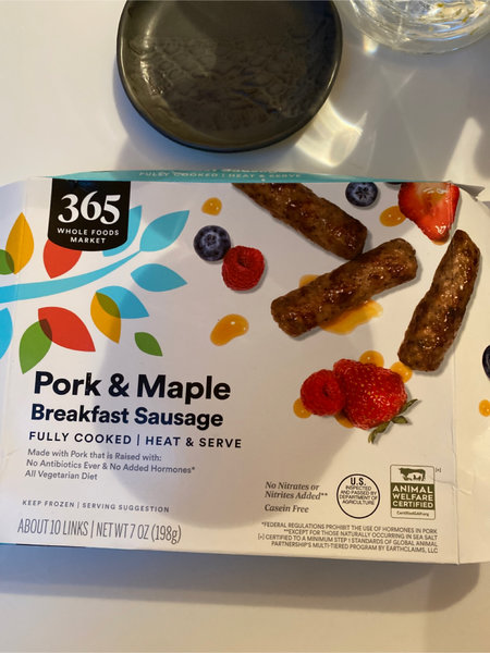 Whole Foods Pork&maplebreakfastsausage