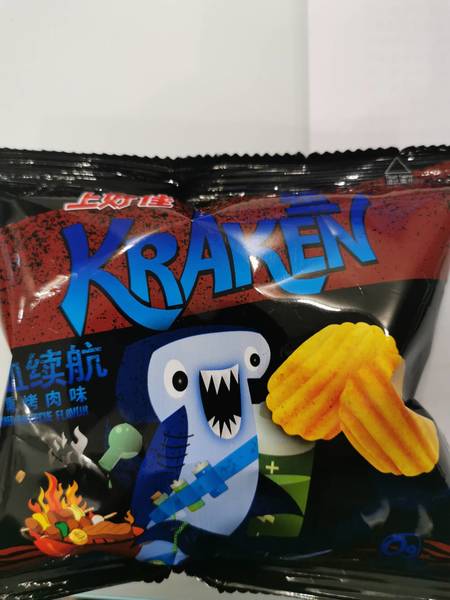 Oishi上好佳 <em>KRAKEN</em><em>鲨</em>烟熏烤肉味波浪型田园薯片