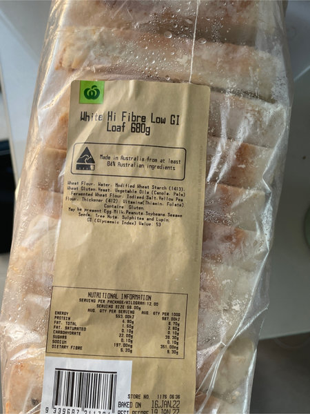 Woolly hi fibre low gi loaf 吐司面包