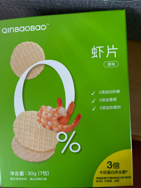 Qinbaobao 鲜虾片原味30g/盒