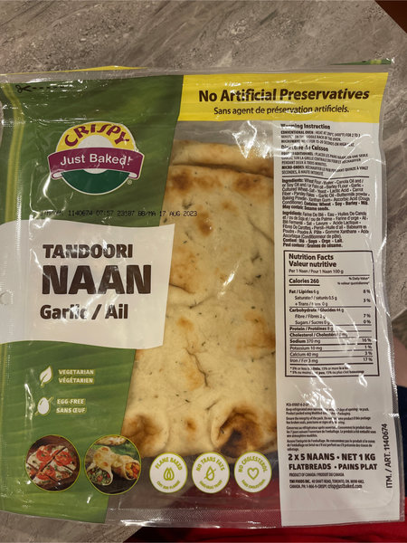 Trader Joes Tandoori Naan GarlicNaan