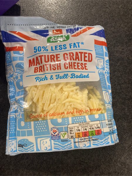 ASDA 50% Less Fat mature cheese MatureCheese