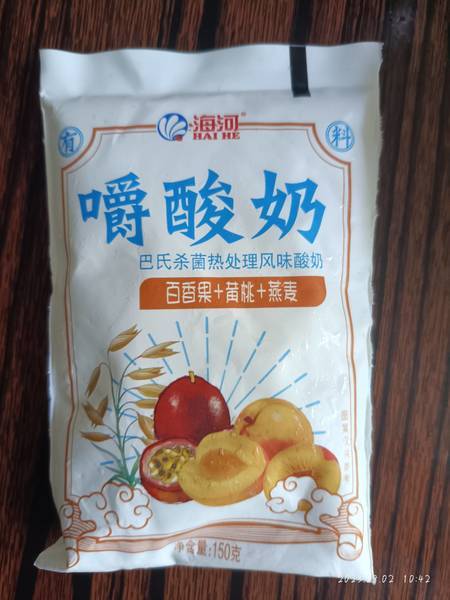 海河乳品 嚼着好吃百香果黄桃燕麦发酵乳