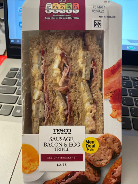 Tesco Sausage,bacon&eggtriple