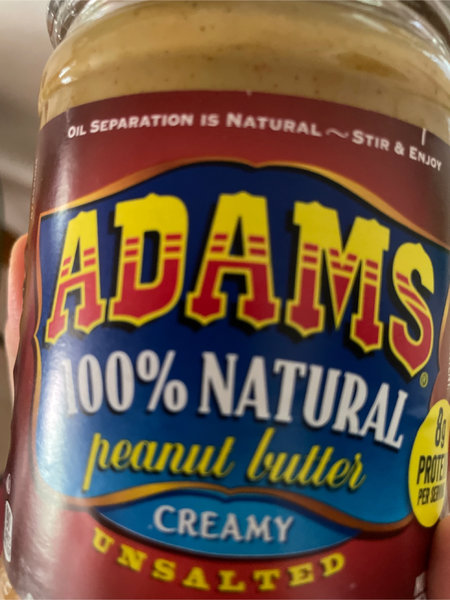 <em>Adams</em> 100%Naturalunsaltedcreamypeanutbutter