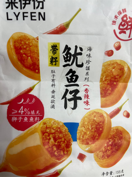 来伊份 带籽鱿鱼仔(香辣味)155g