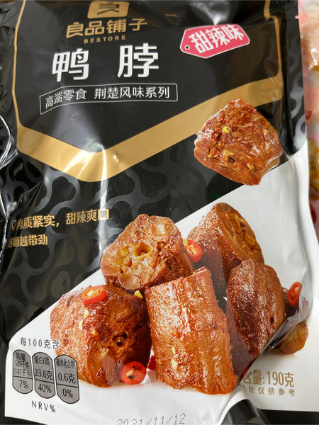 良品铺子 鸭脖(甜辣味)190gJY