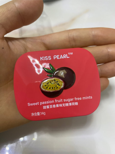 KISS  PEARL 甜蜜<em>百香</em><em>果味</em><em>无糖</em><em>薄<em>荷糖</em></em>14g