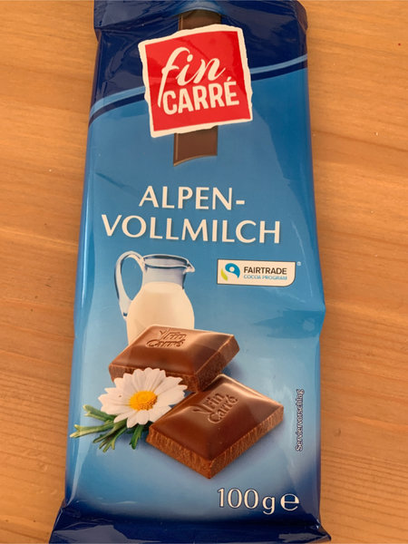 fin <em>carre</em> Alpen-Vollmilchchocolate