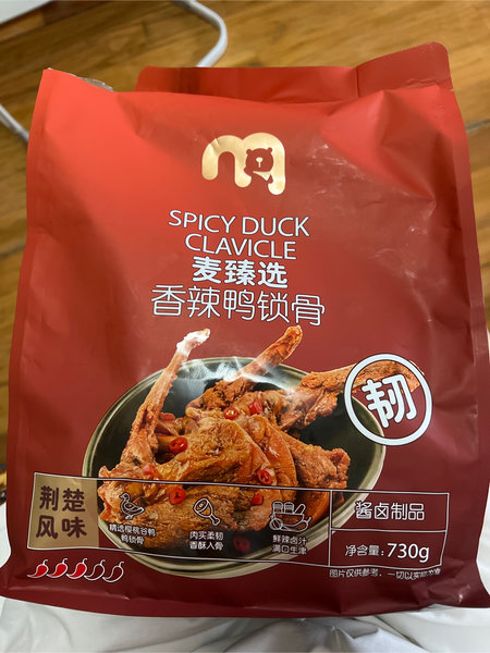 麦臻选 香辣鸭锁骨730g