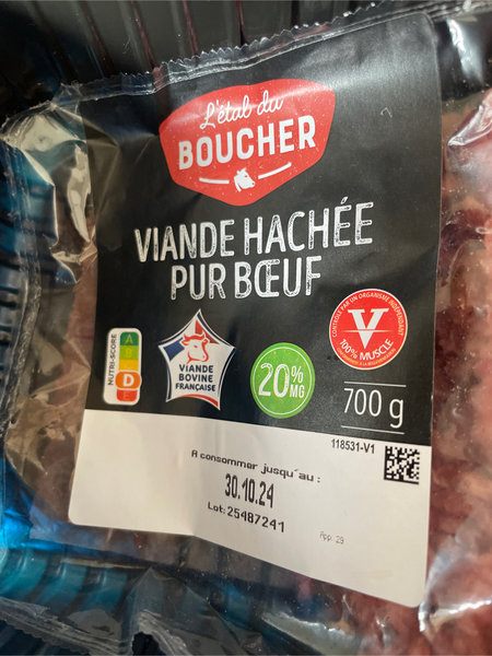 Lidl 20%脂肪量牛肉糜