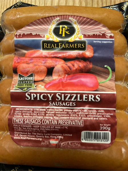 Real farmers Spicysizzlerssausages