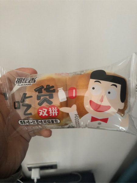 福佳香 吃货双拼炼乳味+红豆味双馅面包