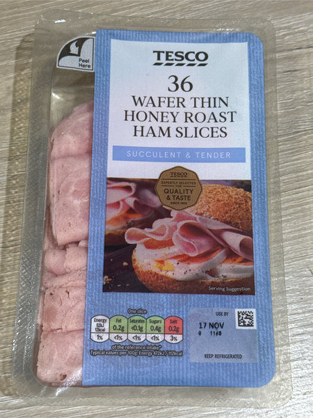 乐购 /TESCOWaferthinhoneyroasthamslices【<em>36</em>】