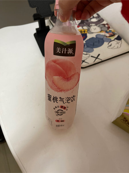 美汁源 480ml蜜桃气泡饮桃汁汽水