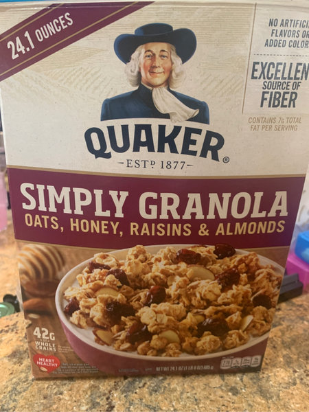 QUAKER SimplyGranolaOats,Honey,Raisans&Almonds