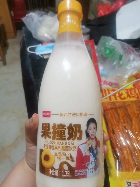 乐事达 果撞奶黄桃百香果乳酸菌饮品1.25L