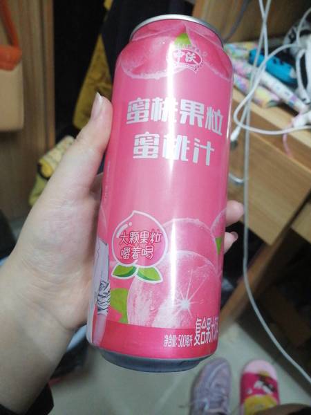 中沃 500ml易拉罐蜜桃果粒