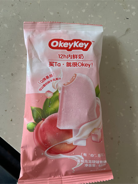 Okeykey 有心系列 蜜桃乌龙啵啵雪糕 65克