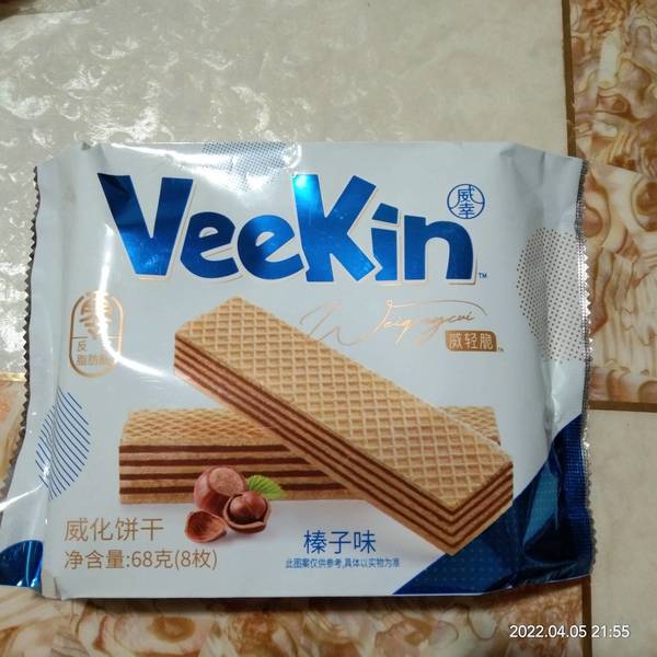 VEEKIN 68克(8枚)威化饼干榛子味