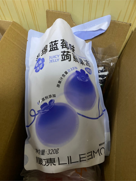 檬冻 绵绵蓝莓味蒟蒻果冻320g