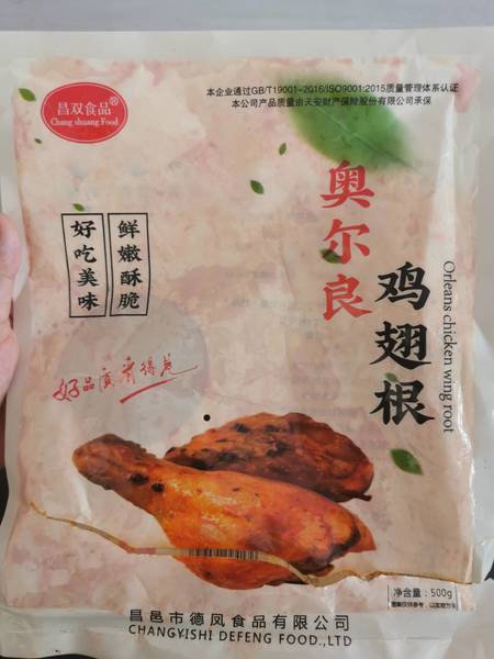 德凤食品 奥尔良鸡翅根500