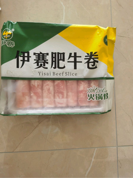 伊赛 特选雪花肥牛卷500g