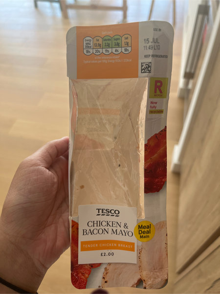 Tesco chicken&baconmayosandwich