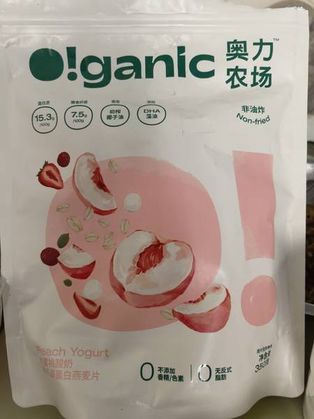 oganic奥力农场 水蜜桃酸奶高纤高蛋白燕麦片