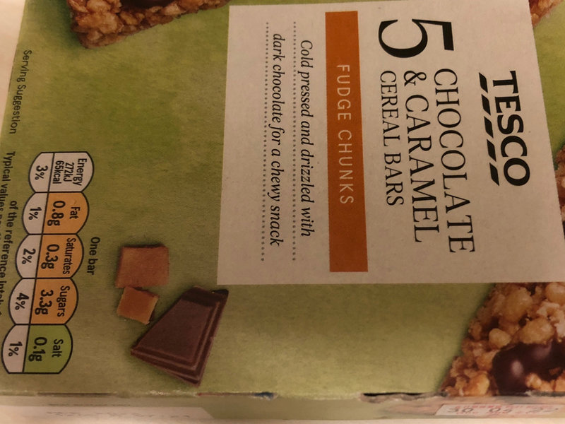 Tesco chocolateandcamarelcerealbars