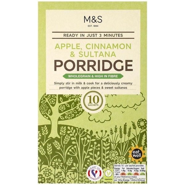 M&S Apple, Cinnamon & Sultana Porridge 【苹果肉桂】